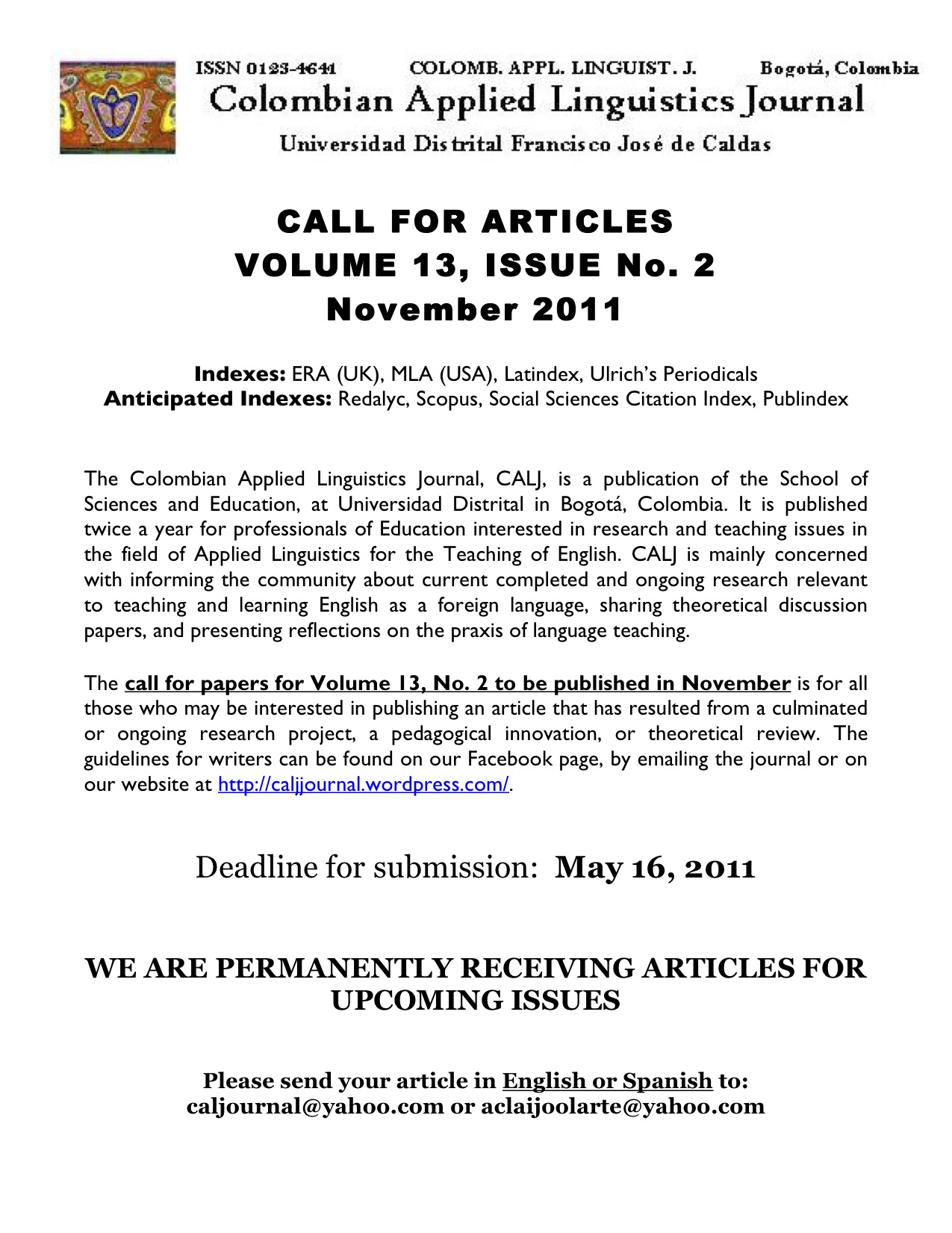 Call for research papers 2011